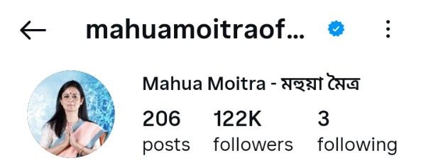Mahua Moitra Instagram Account